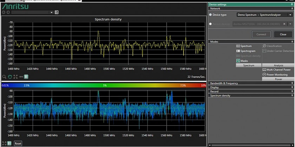 Anritsu SpectraVision spectrum monitoring software
