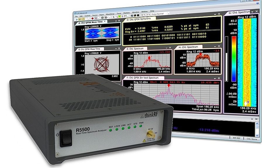 ThinkRF R5500 analyzer connected with the Keysight 89600 VSA software