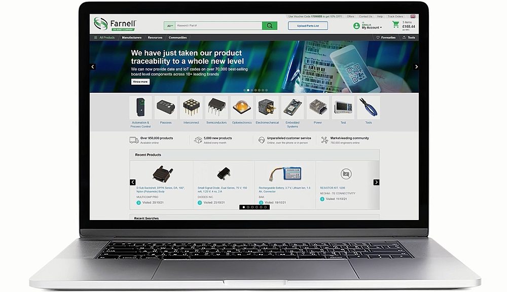Farnell e-commerce website