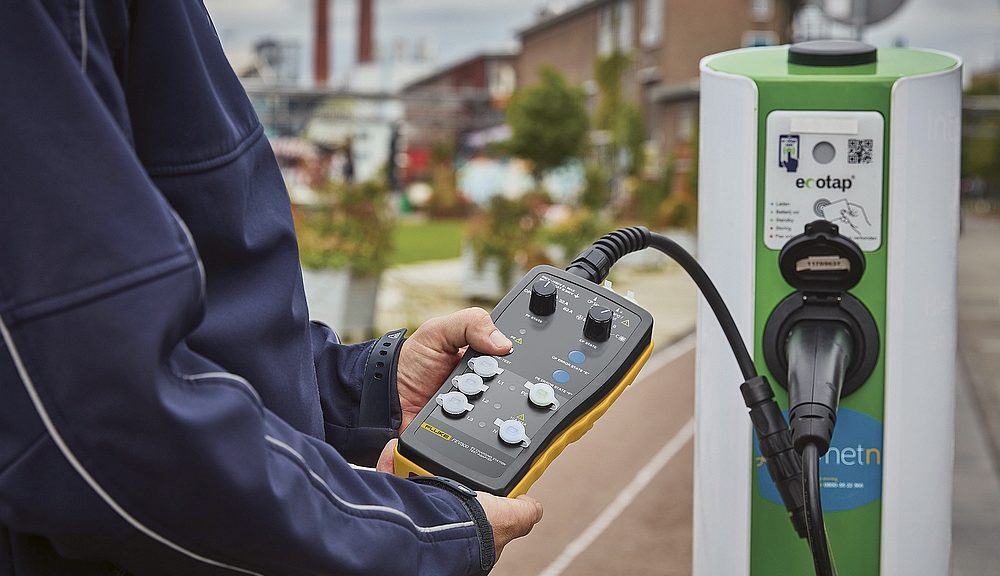 Fluke's FEV300 electric vehicle charging station adapter