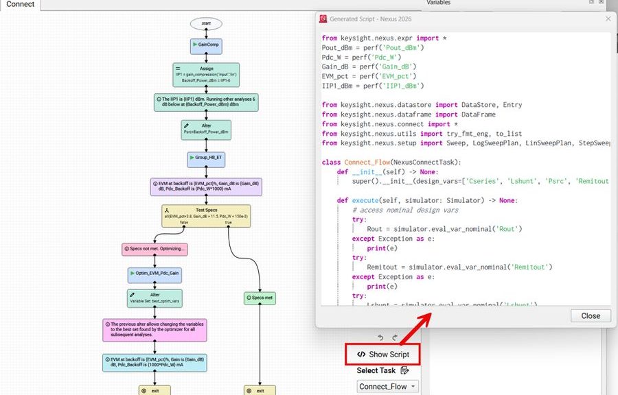 Executable whiteboard for Keysight's RF Circuit Simulation Professional software